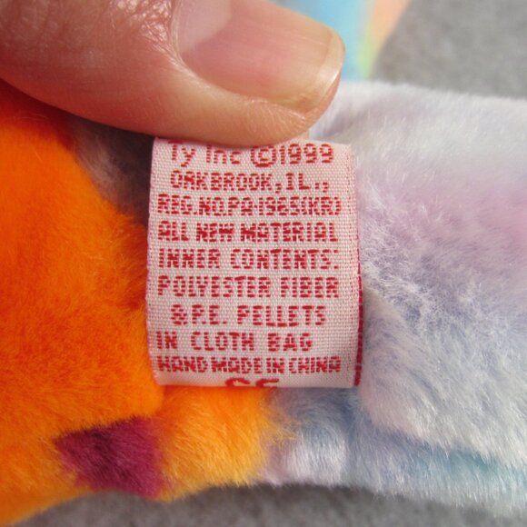 Beanie Babies TY Lips The Fish Rainbow Plush Toy - Picture 12 of 13